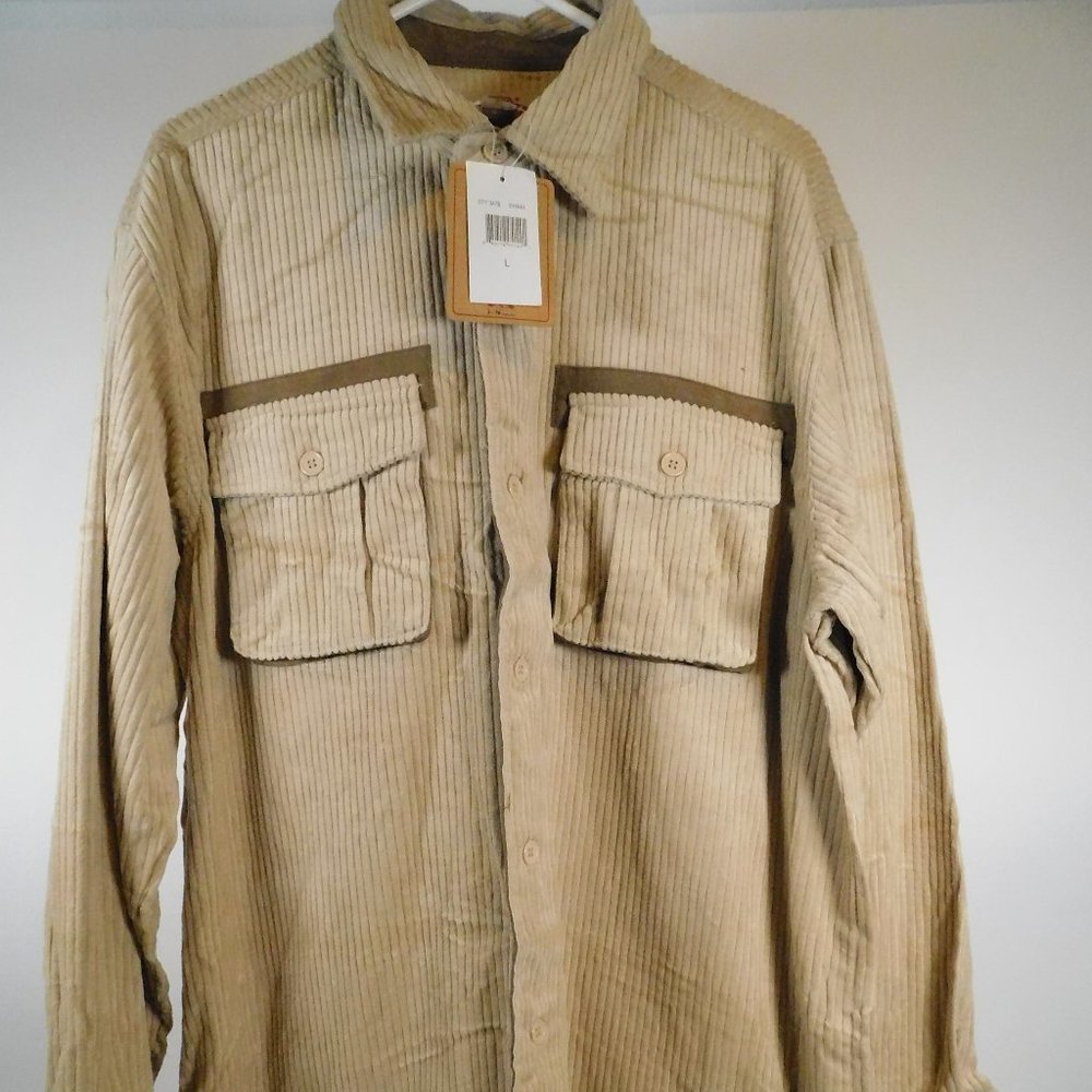 PJ Mark Khaki Corduroy Shirt L CL3380	0520